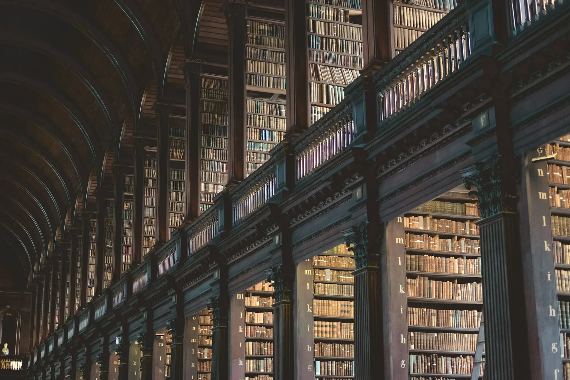 Galerie de bibliothèque en bois